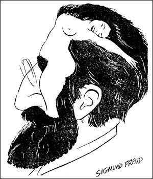 Sigmund Freud. Plakat: S. Kusnezow, 29.11.1989